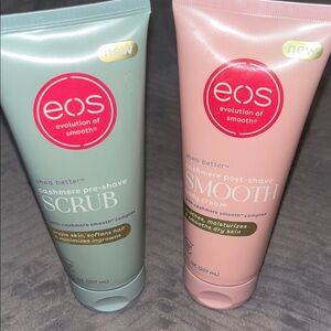 eos Shea Better Pre-Shave Scrub and Post-Shave Cream Set - Green and Pink